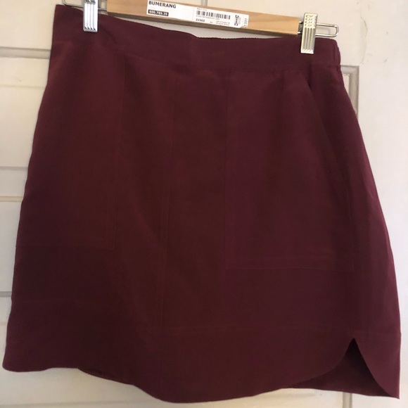 Madewell Silk Distance Skirt in Burgundy - Picture 3 of 5